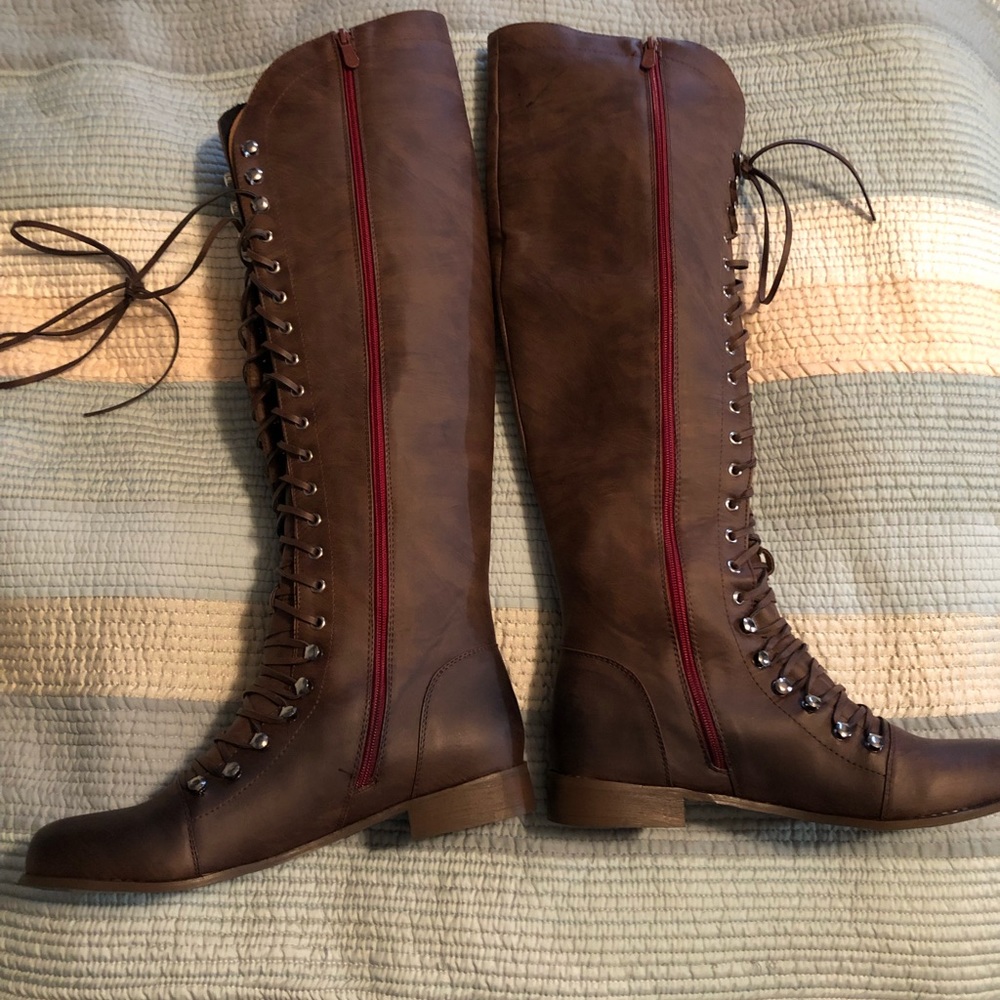 Tall Lace up BRAND NEW never worn knee high boots